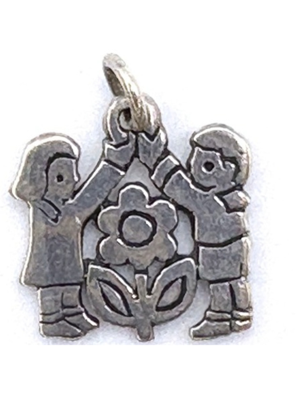 James Avery Retired “Love Is” Girl and Boy with Flower Sterling Silver Charm